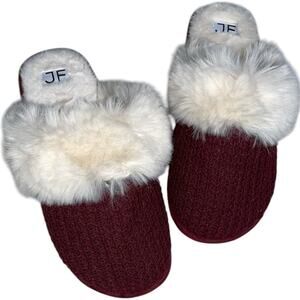 JF Harper Royal Port Faux Fur Slippers size Medium